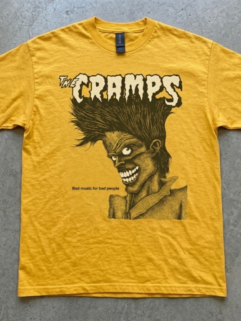 Gildan Yellow The Cramps Graphic Tee